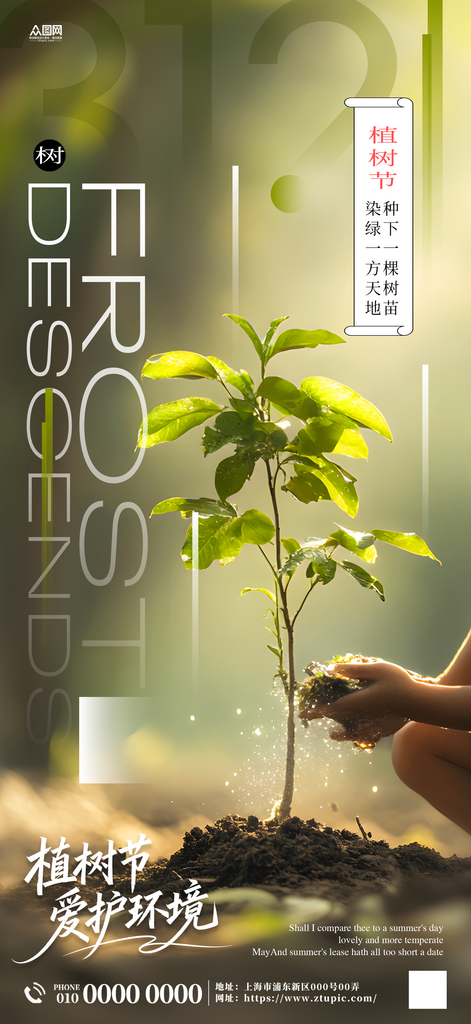植树节绿植树林摄影风环保海报素材