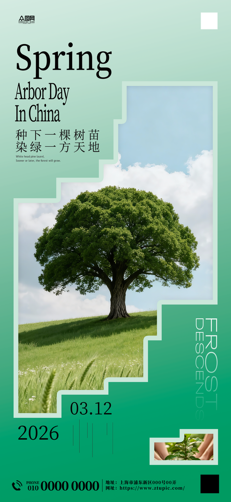 植树节绿植树林摄影风环保海报素材