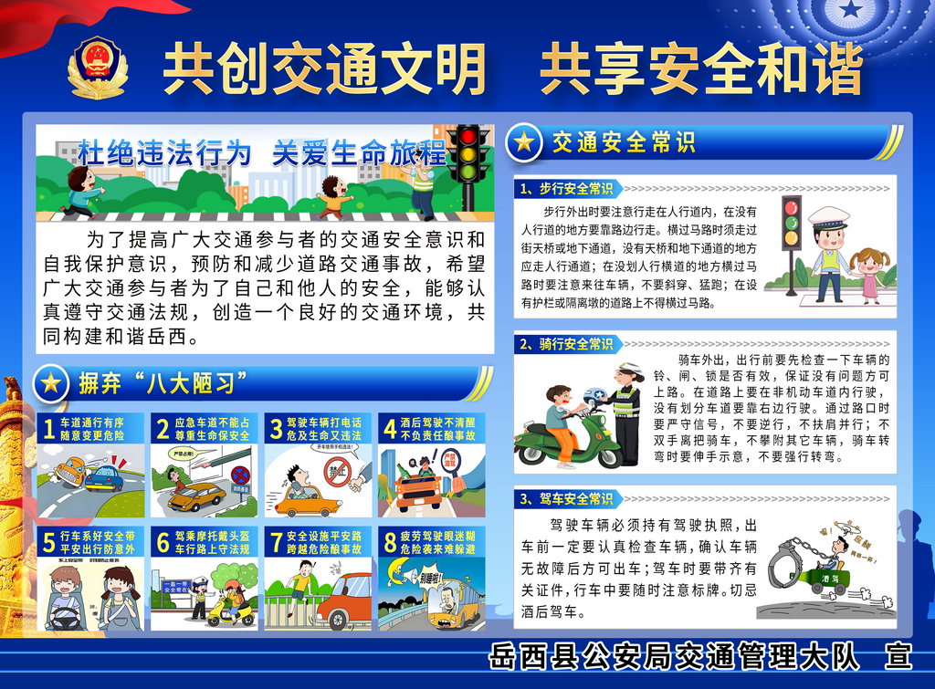 共创交通文明共享安全和谐素材