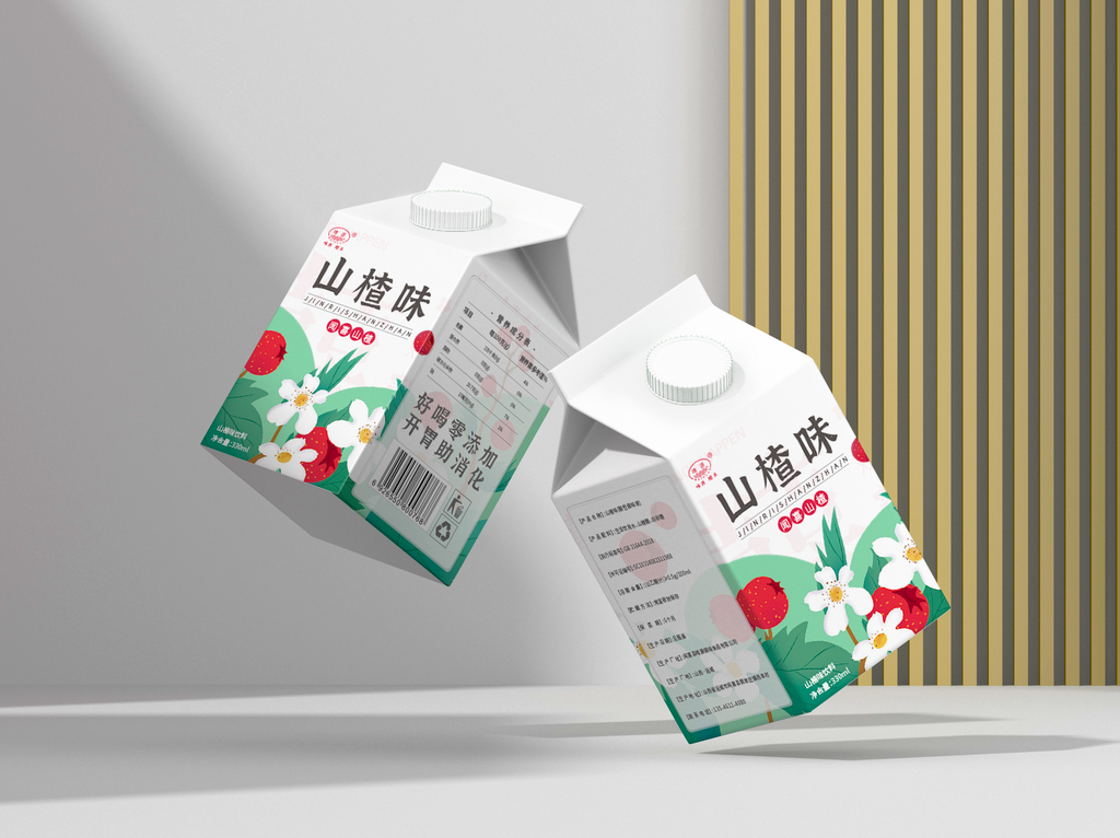 牛奶果汁盒饮料包装样机素材