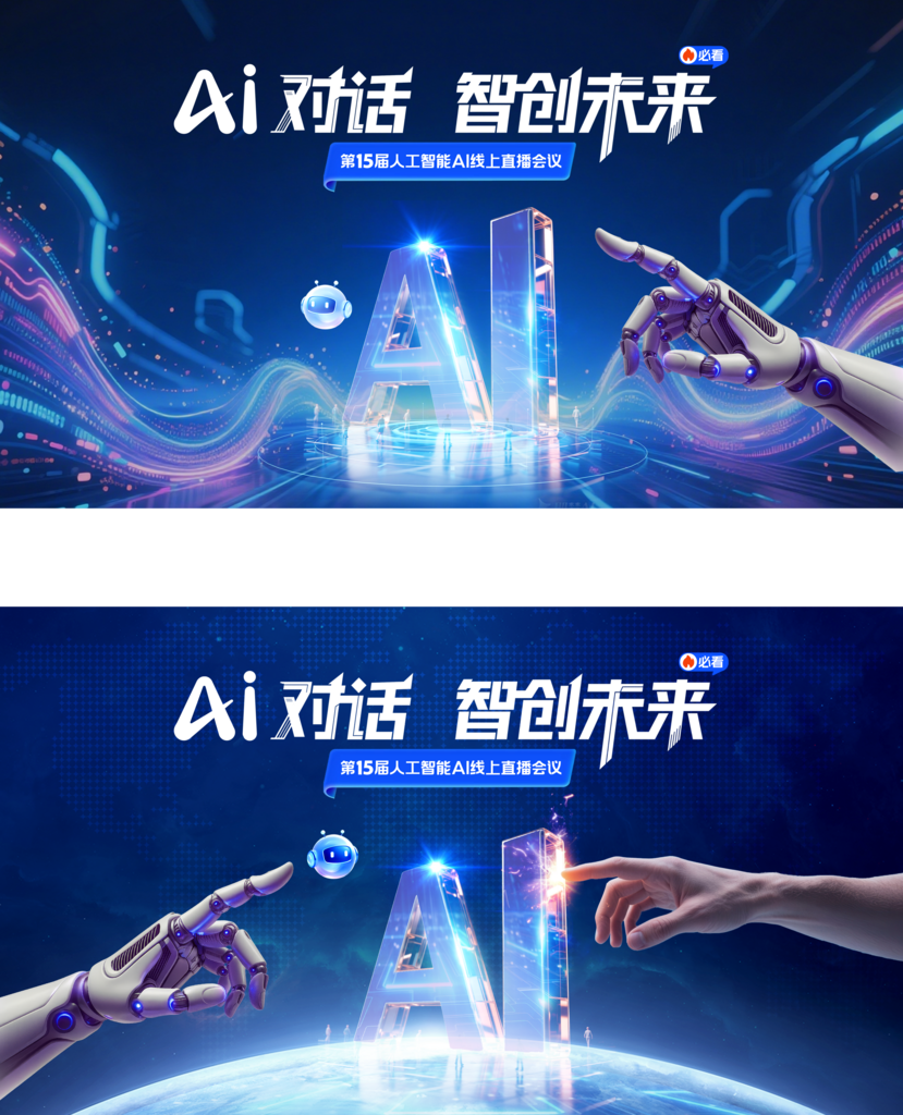 AI科技智创未来展板素材