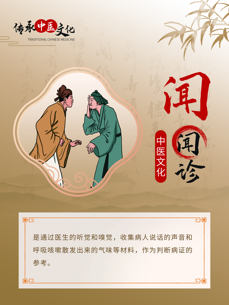 简约中医文化闻诊宣传海报素材