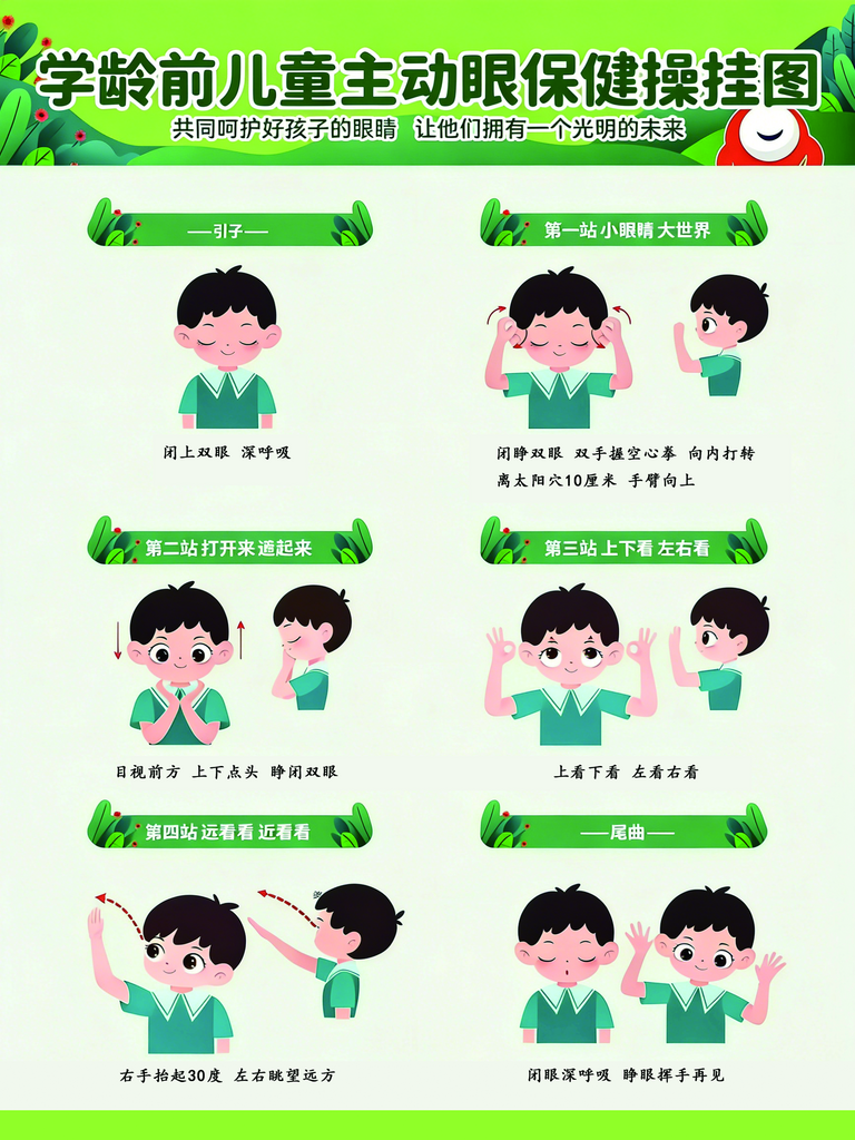幼儿园眼保健操卡通版素材