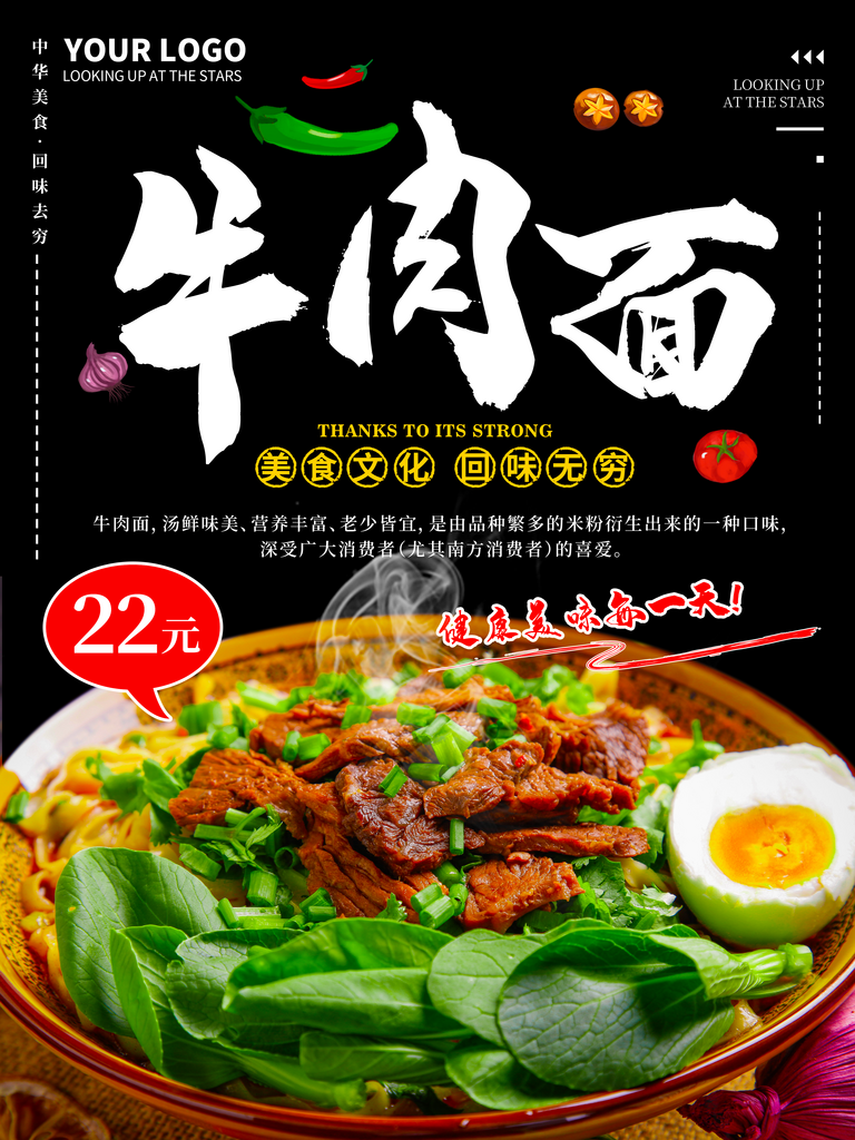 牛肉面展板设计模板素材