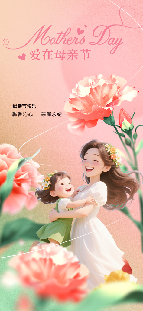唯美感恩母亲节海报原素材