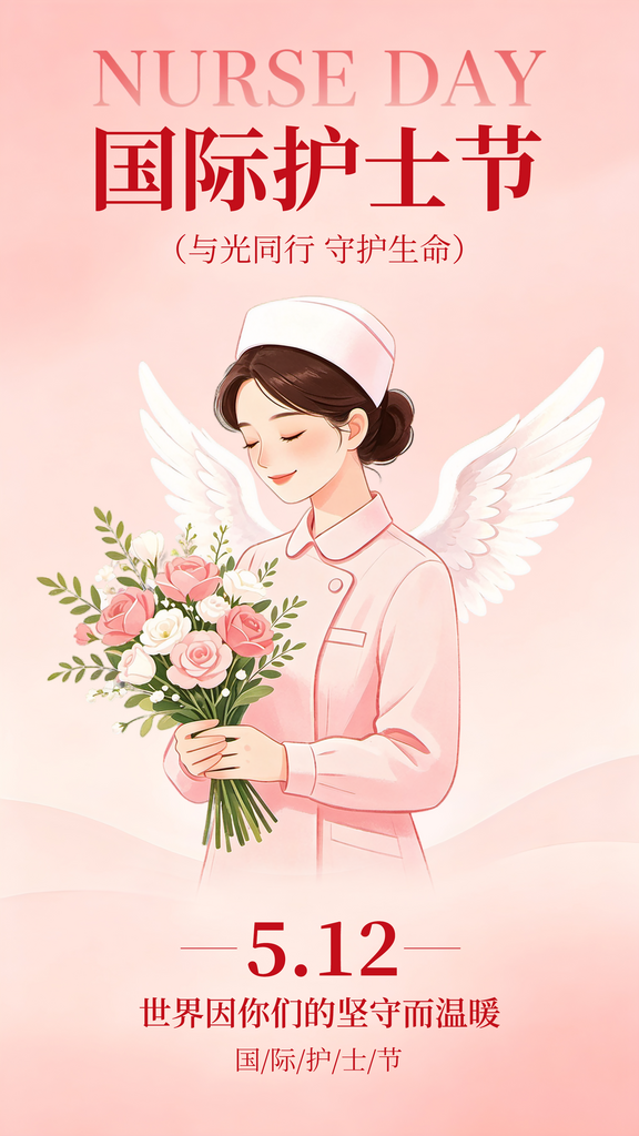 5月12国际护士节海报插画节日宣传海报素材