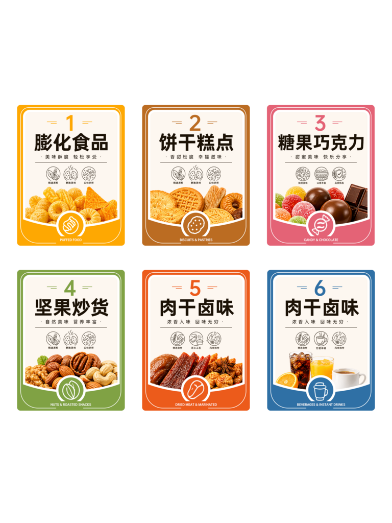 零食店超市零食食品店吊牌导视牌素材