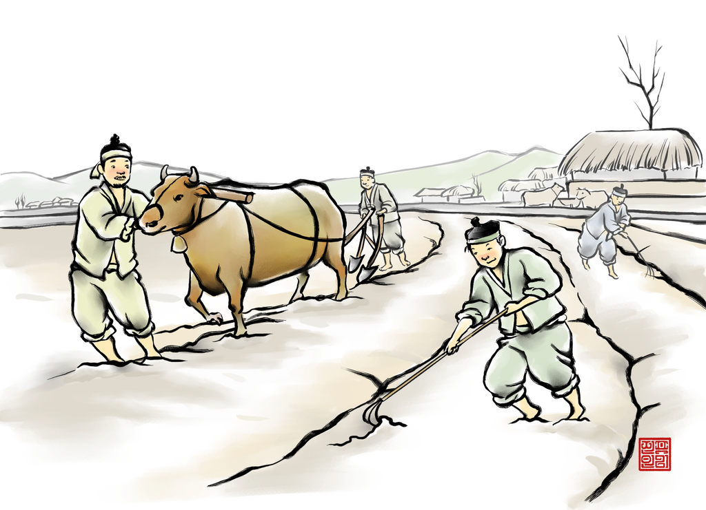 农田农耕插画图片素材