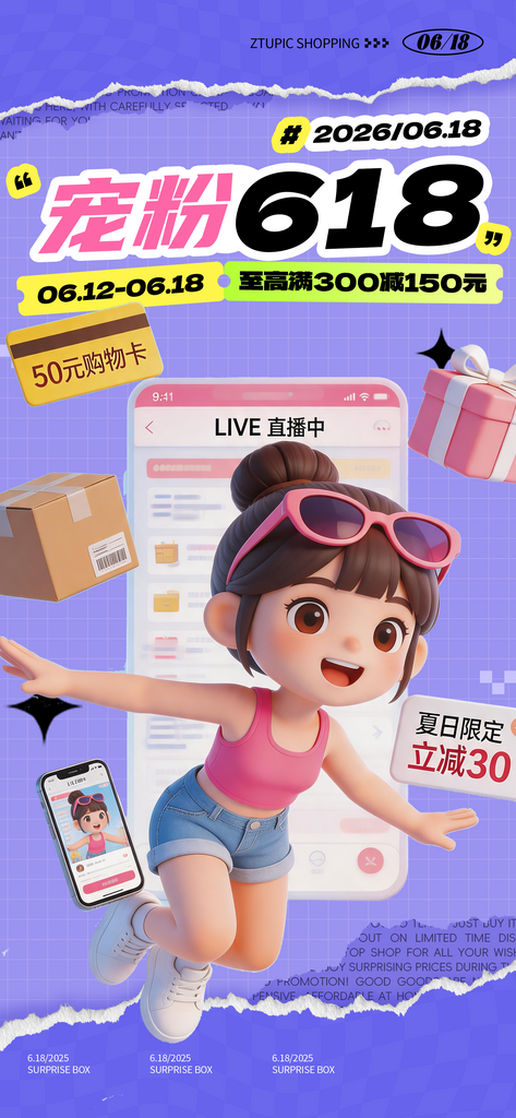 618年中大促主题促销海报素材