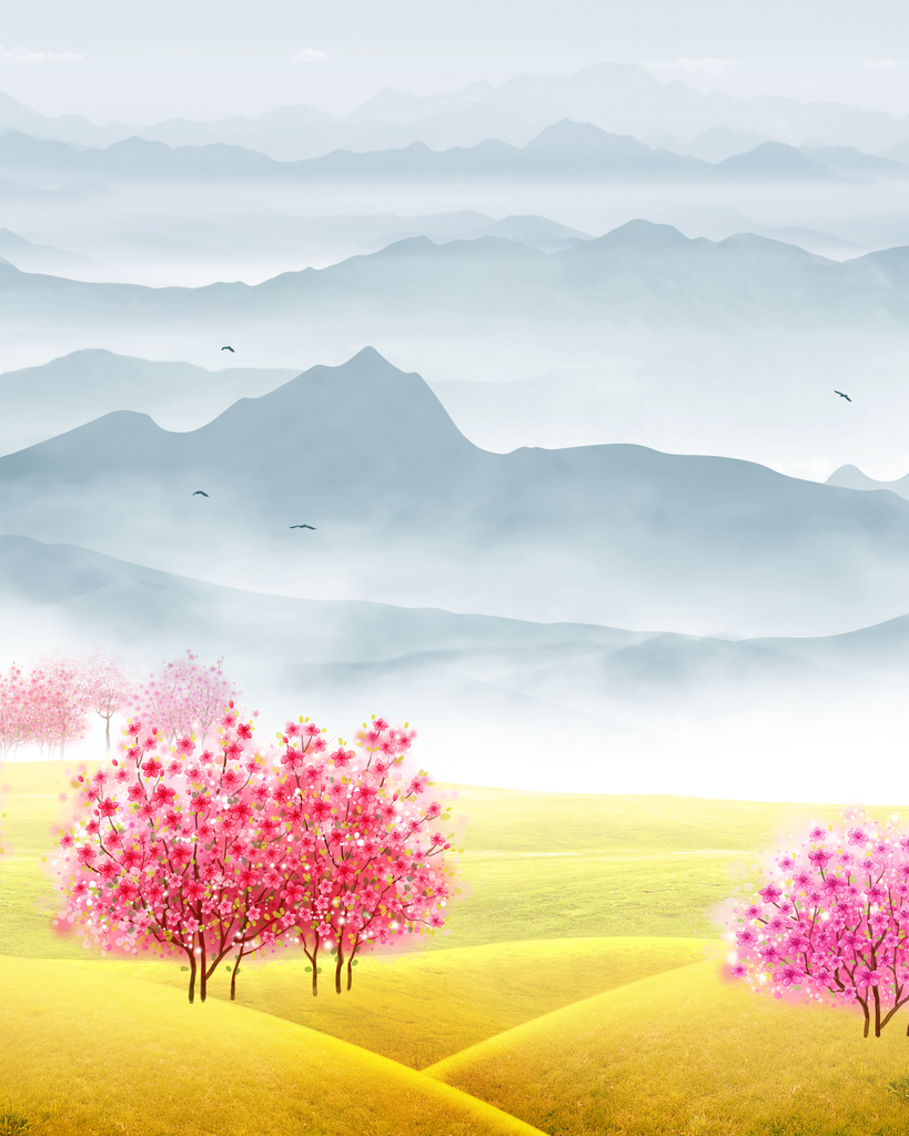 中式风景画装饰画挂画素材