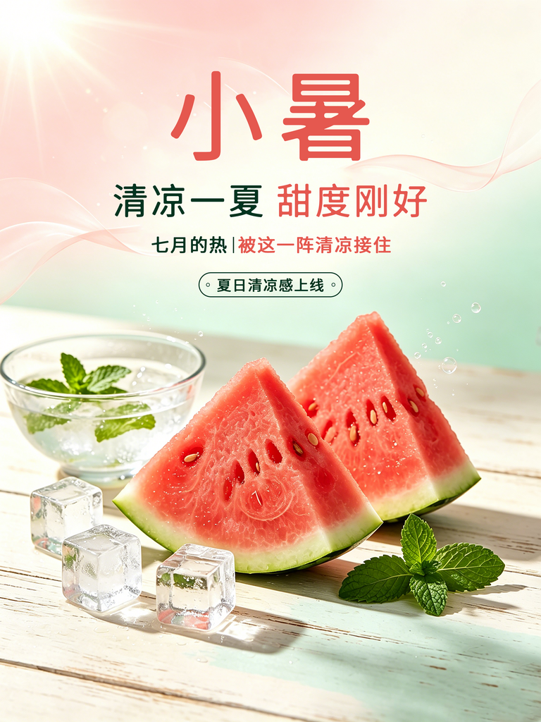 2026夏季小暑清凉感海报素材