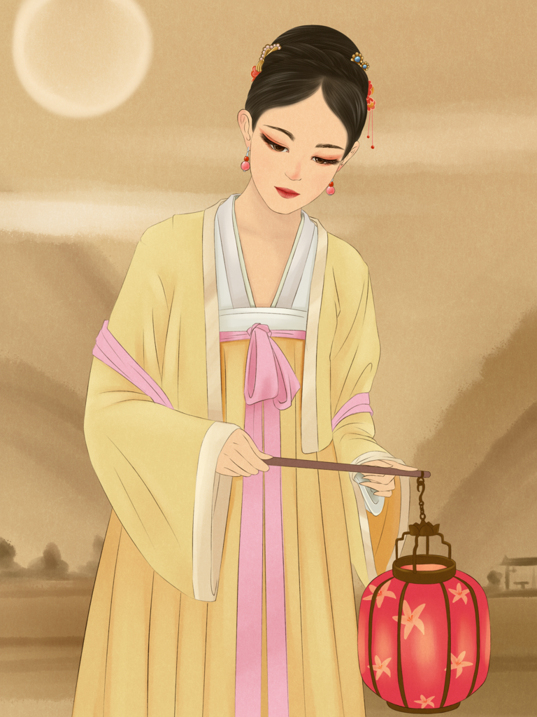 古风汉服美女插画素材素材
