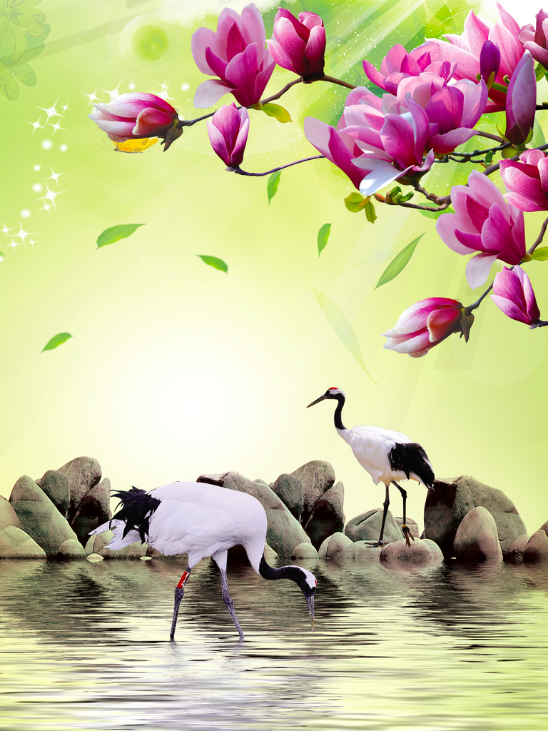 唯美花卉立体装饰画挂画素材