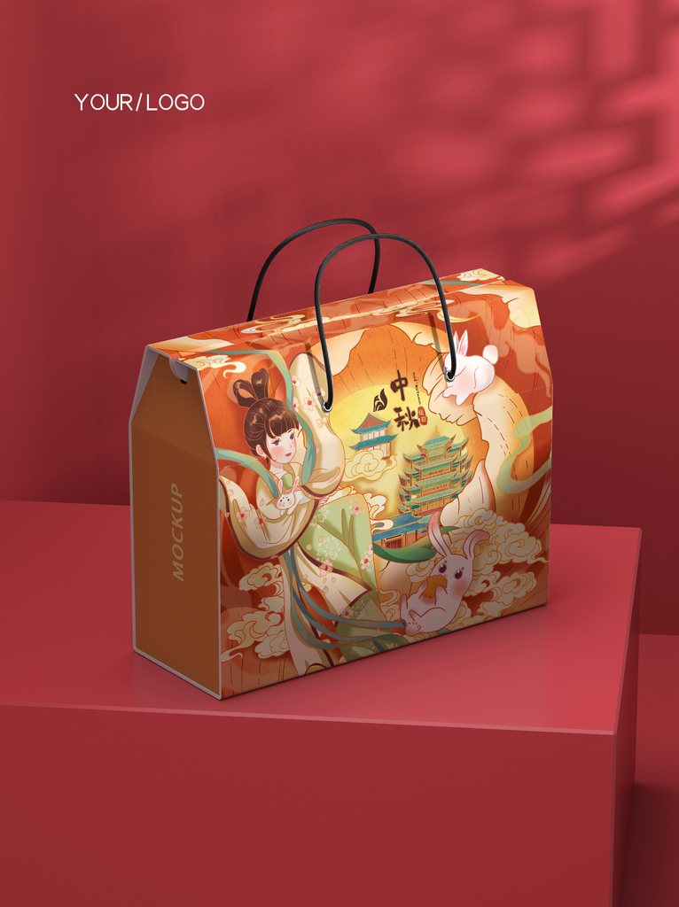 中秋节高端月饼礼盒样机素材