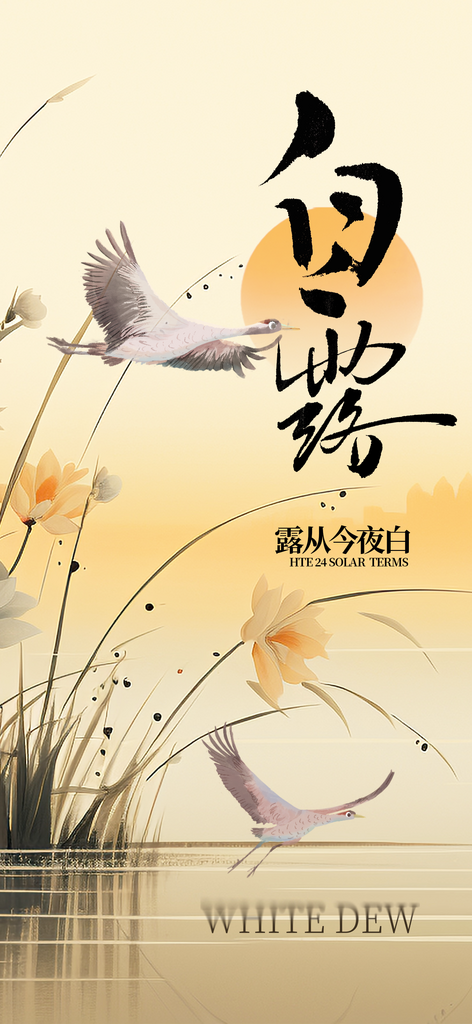 白露节气日常活动海报素材