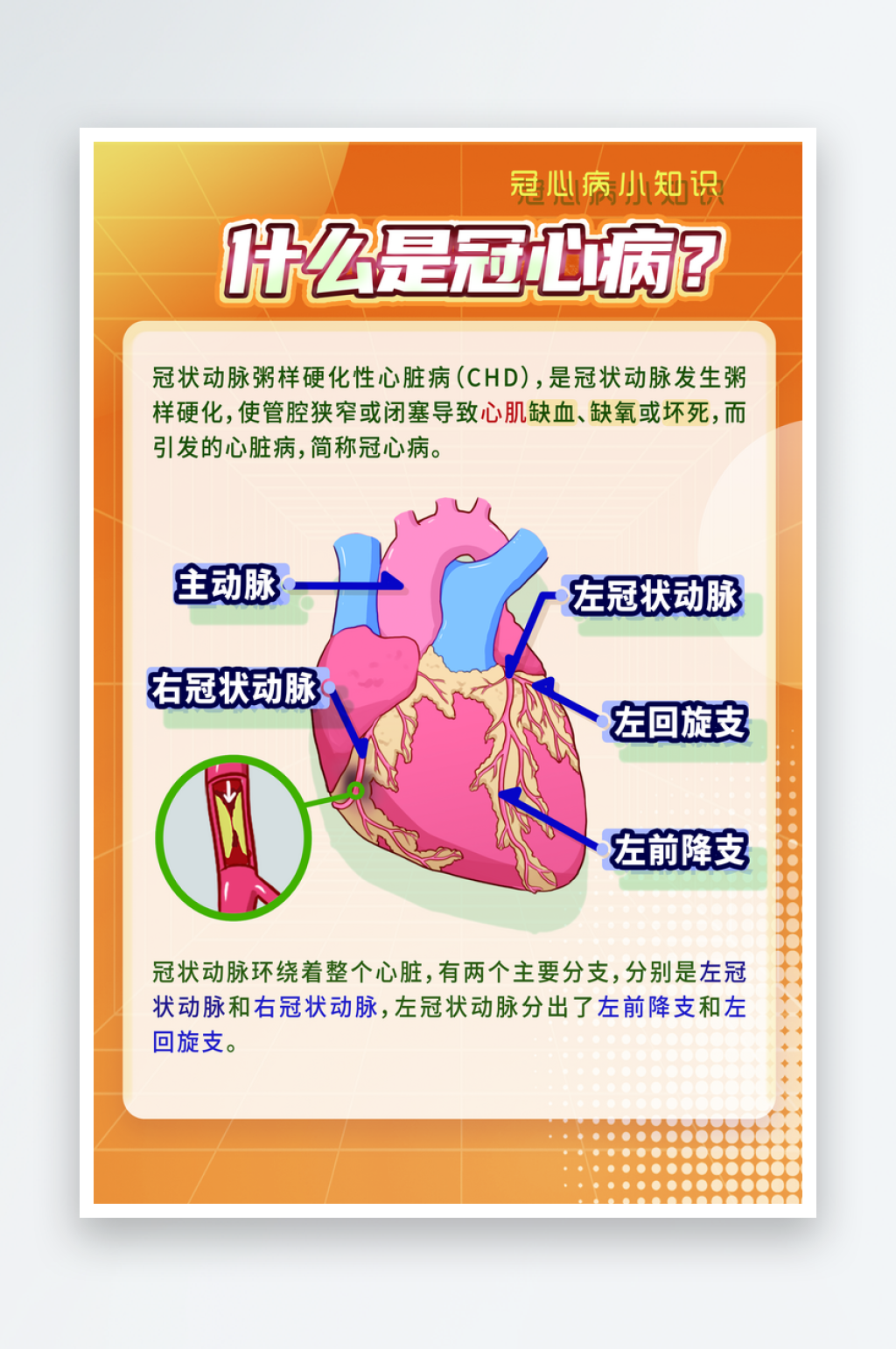 什么是冠心病宣传海报素材
