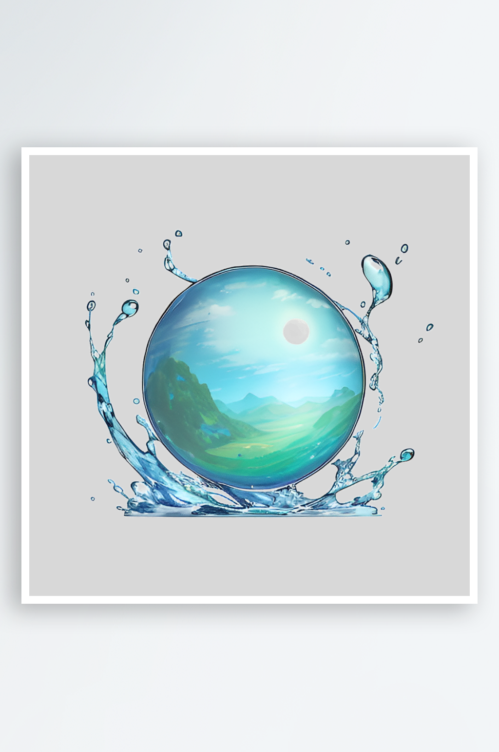高清透明玻璃水球元素素材