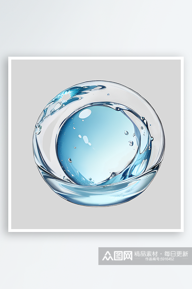高清透明玻璃水球元素素材