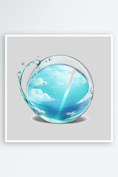 高清透明玻璃水球元素