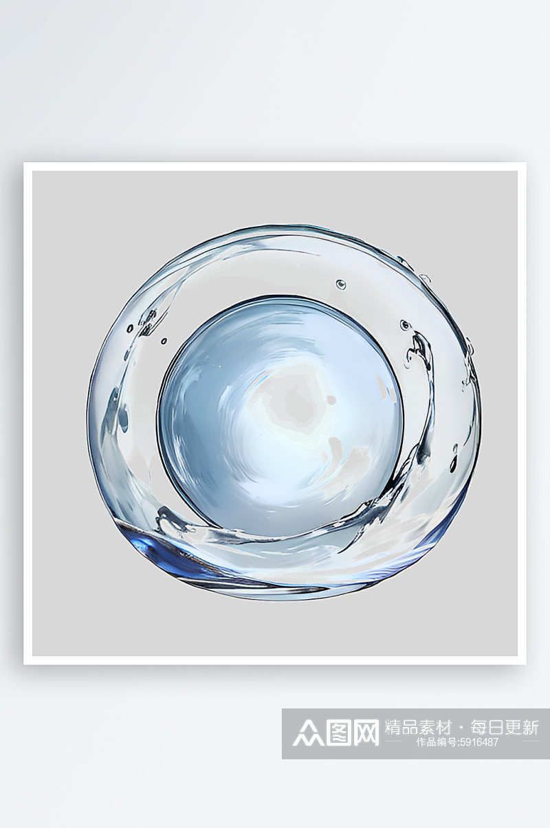 高清透明玻璃水球元素素材