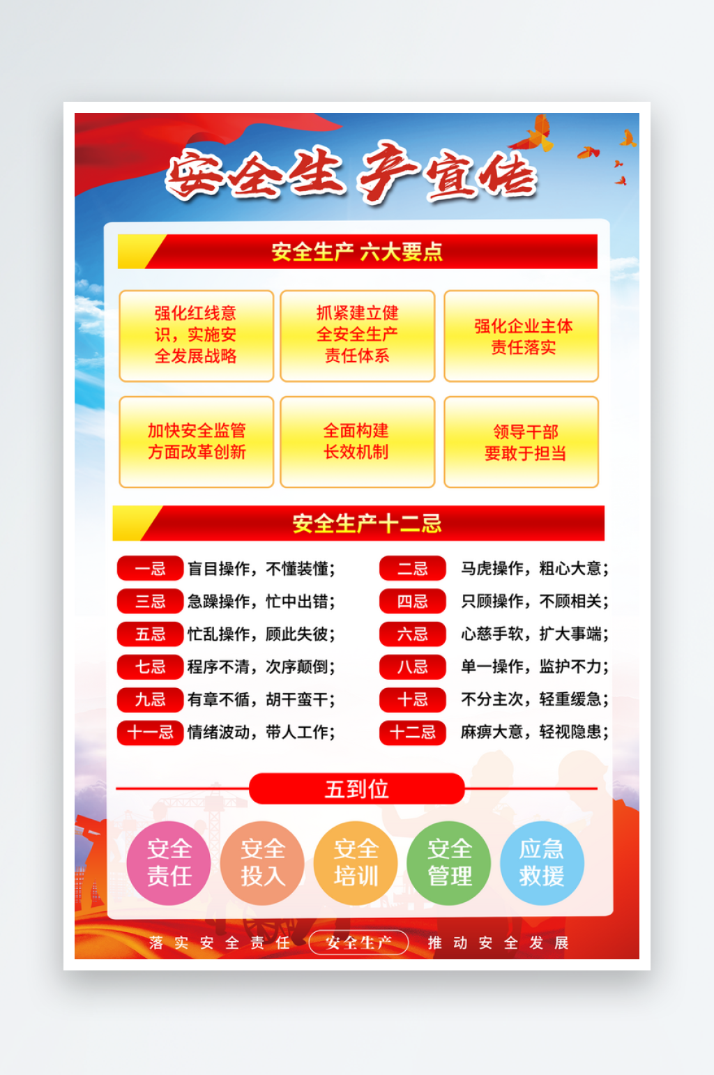 最新原创安全生产月宣传海报素材