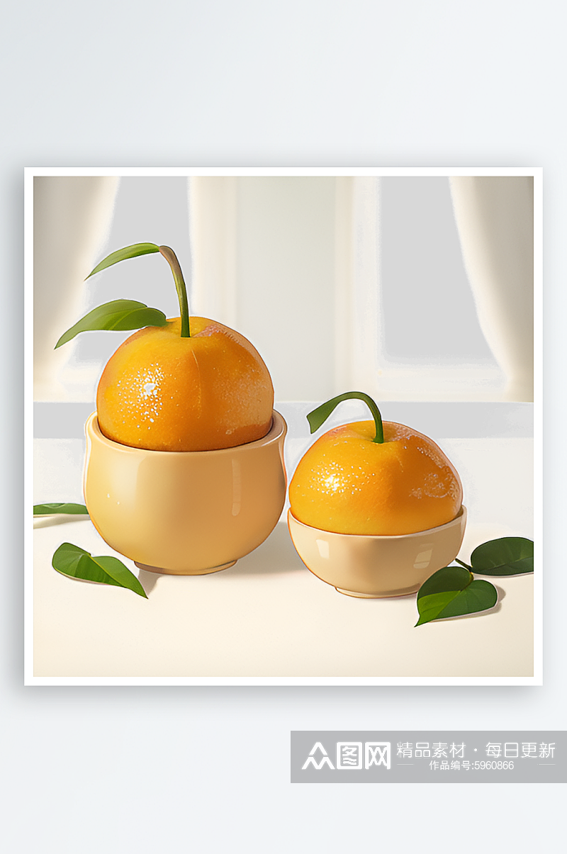 创意新鲜橘子水果植物素材元素素材