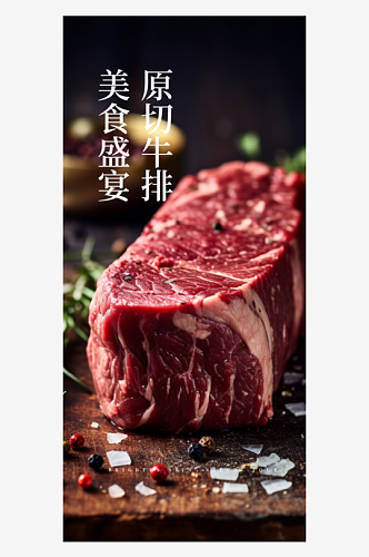 餐饮美食牛排海报PS2018