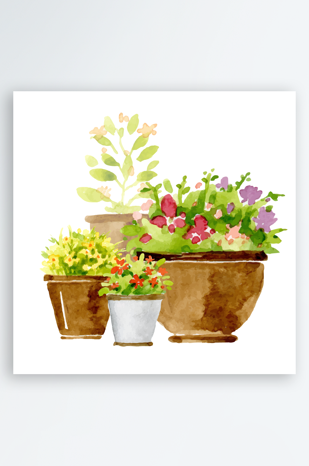 卡通盆栽植物免抠元素素材