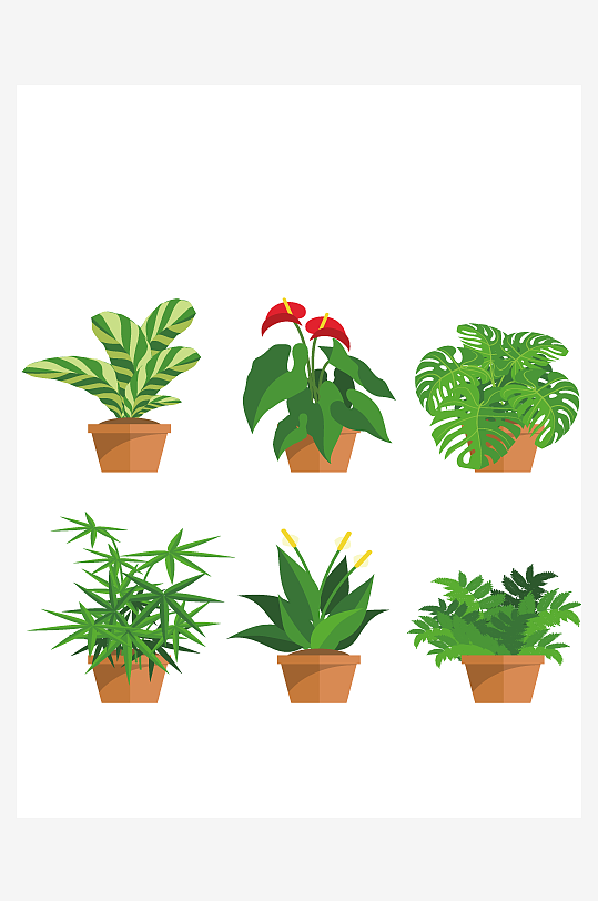 卡通盆栽植物免抠元素