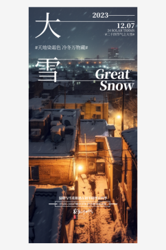 清新大雪节气二十四节气地产宣传营销海报