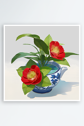 艺术装饰品红花植物素材