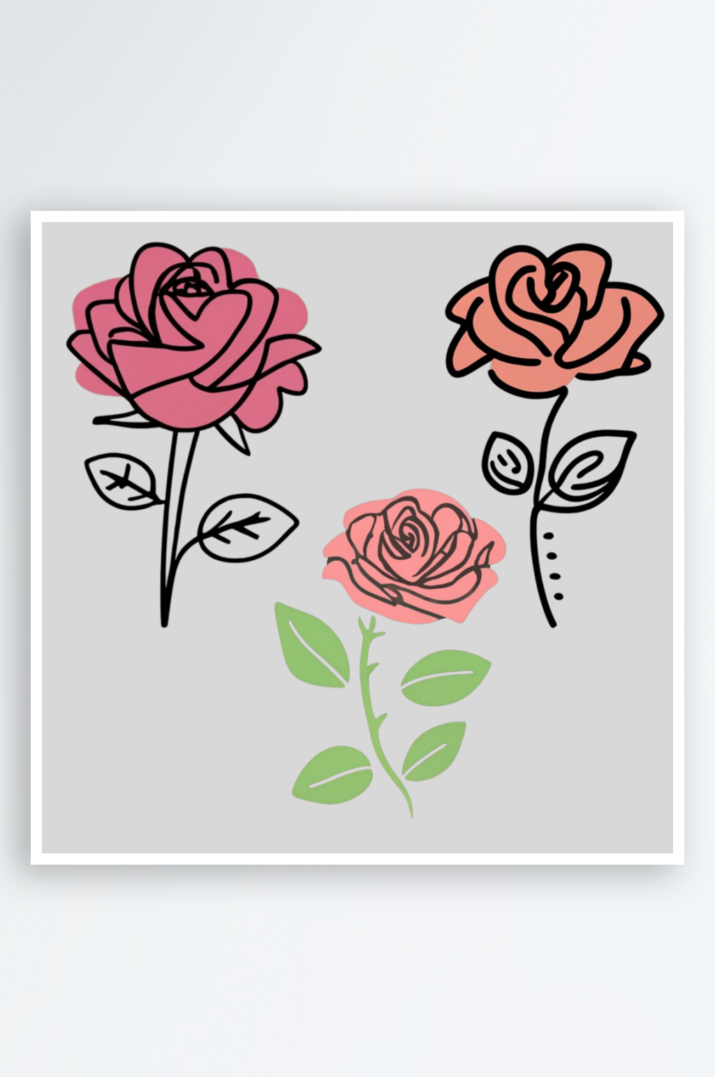 手绘花朵插画免抠图设计元素素材