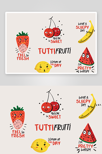 创意卡通水果动画插画