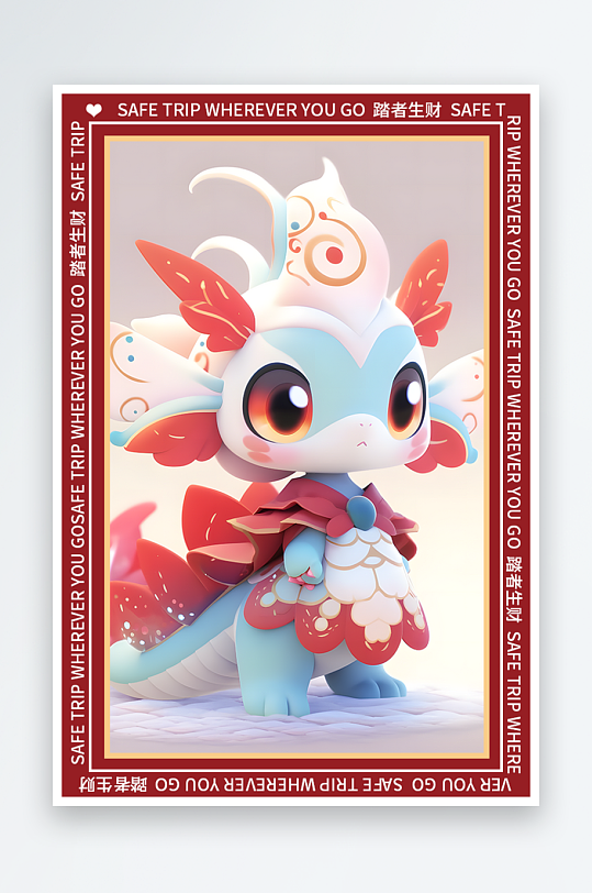 龙年地垫图案卡通龙素材图片-众图网