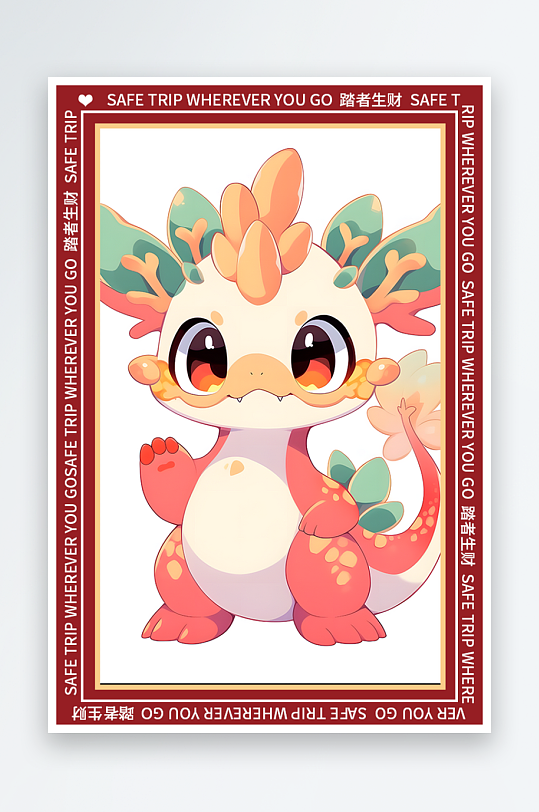 龙年地垫图案卡通龙素材图片-众图网