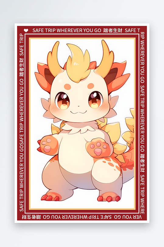 龙年地垫图案卡通龙素材图片-众图网