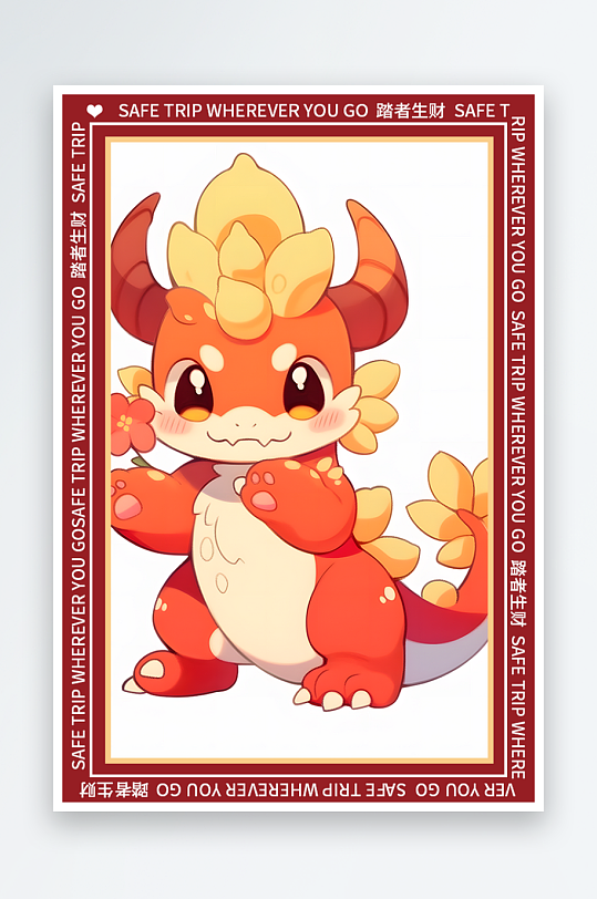 龙年地垫图案卡通龙素材图片-众图网