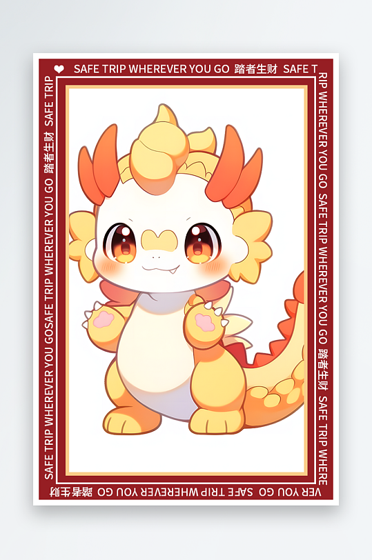 龙年地垫图案卡通龙素材图片-众图网