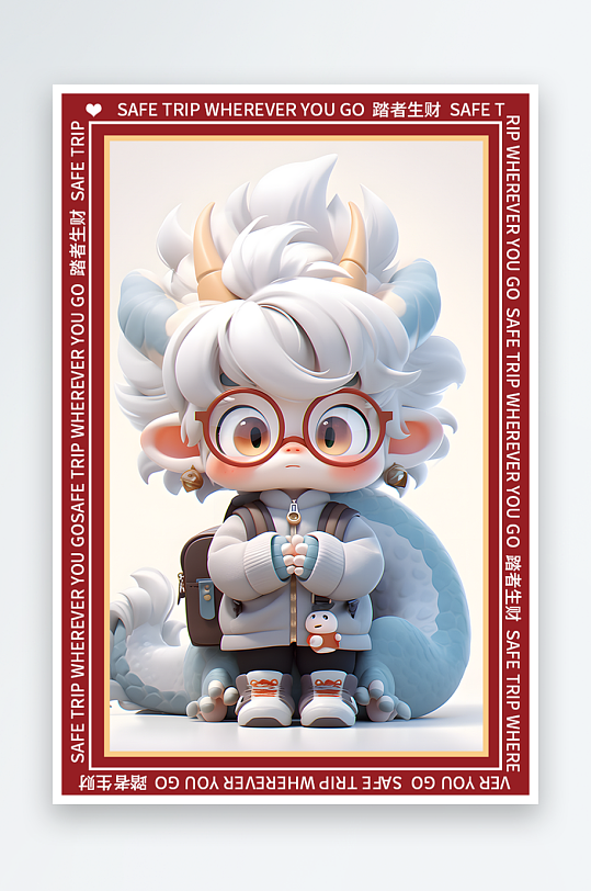 龙年地垫图案卡通龙素材图片-众图网