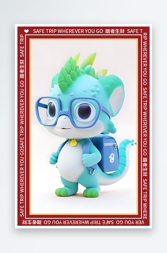 龙年地垫图案卡通龙素材图片-众图网