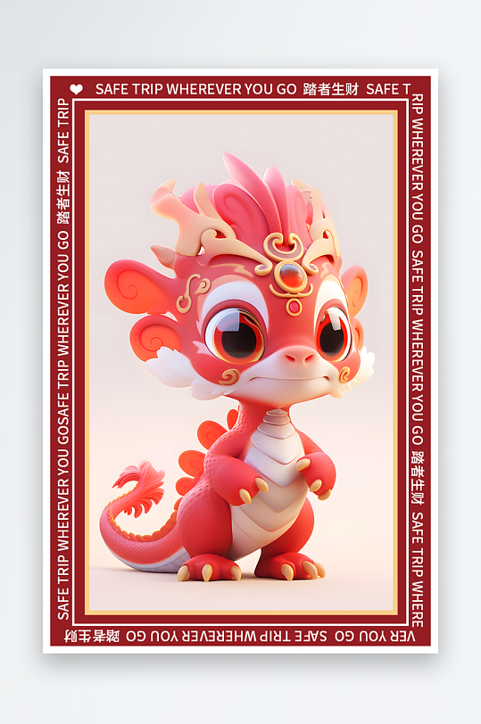 龙年地垫图案卡通龙素材图片-众图网