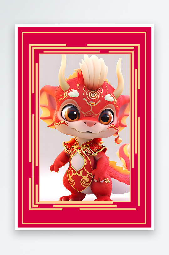 龙年地垫图案卡通龙素材图片-众图网