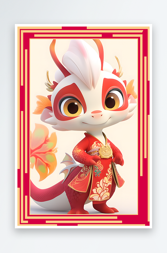 龙年地垫图案卡通龙素材图片-众图网