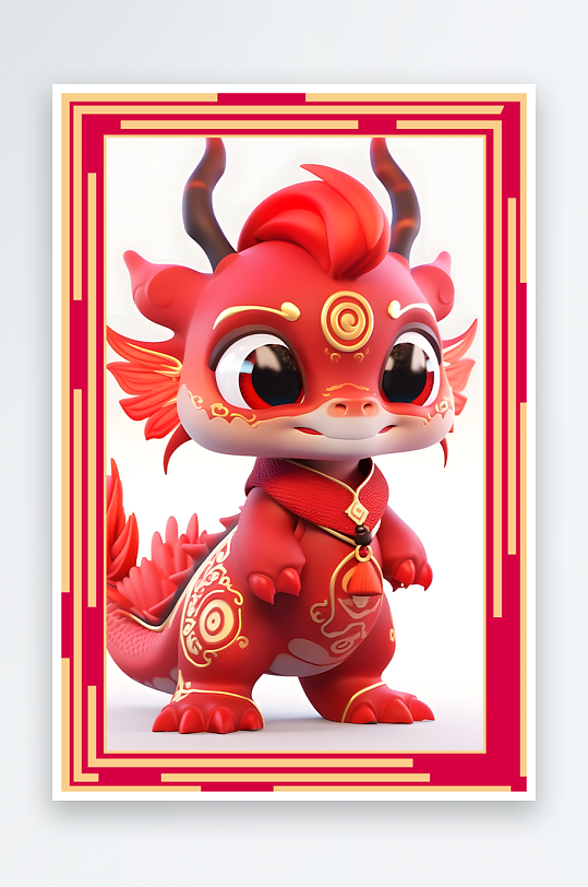 龙年地垫图案卡通龙素材图片-众图网