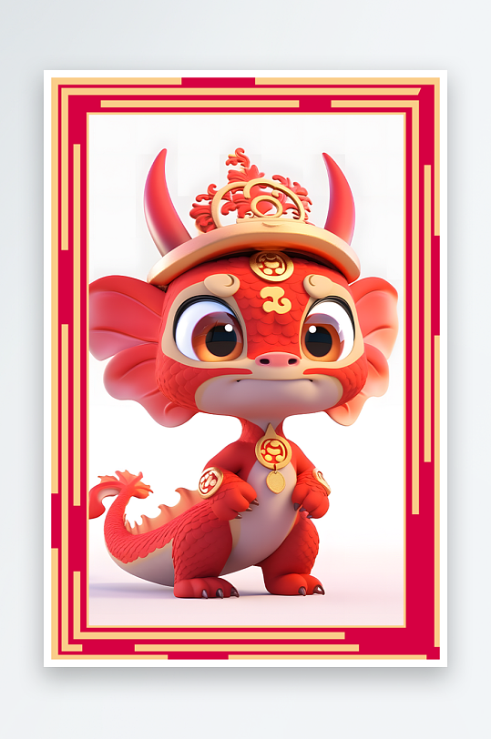 龙年地垫图案卡通龙素材图片-众图网