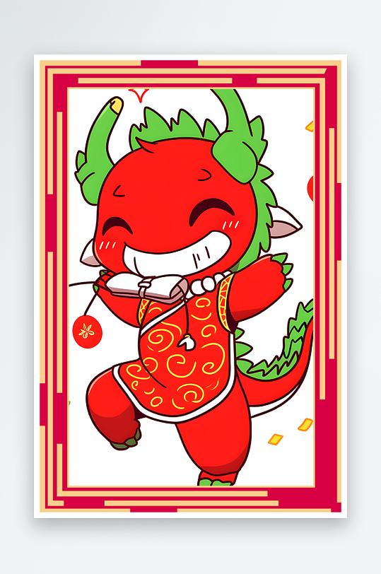 龙年地垫图案卡通龙素材图片-众图网