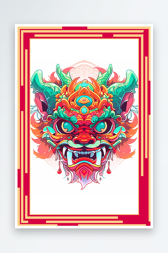 龙年地垫图案卡通龙素材图片-众图网