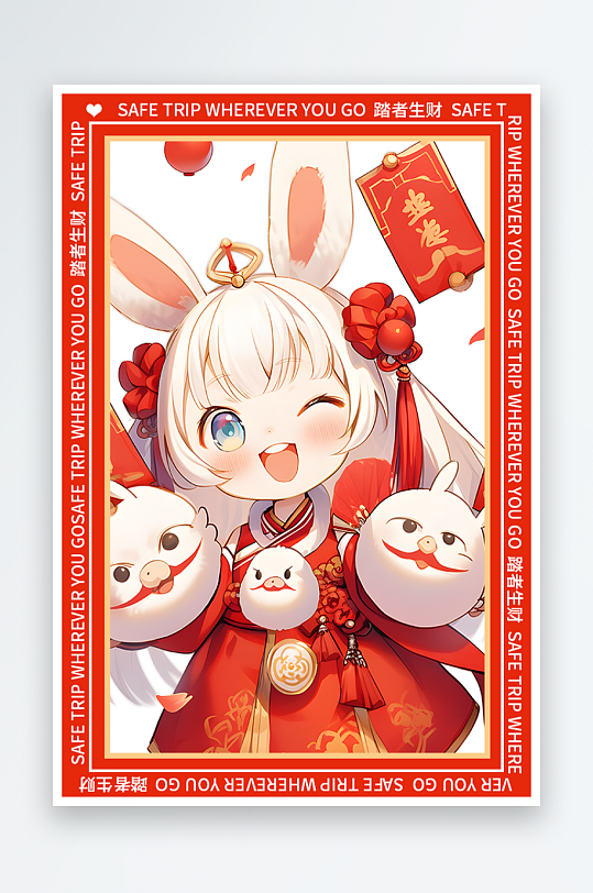 龙年地垫图案卡通龙素材图片-众图网