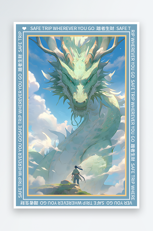 龙年地垫图案卡通龙素材图片-众图网