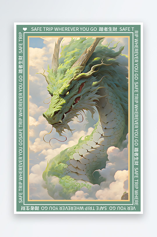 龙年地垫图案卡通龙素材图片-众图网